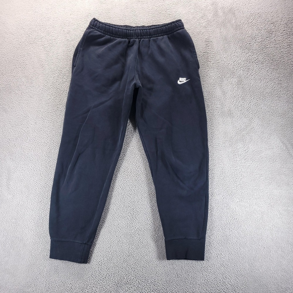 Nike Sweatpants Mens M Black Fleece Joggers Drawstring Pockets Gym Workout